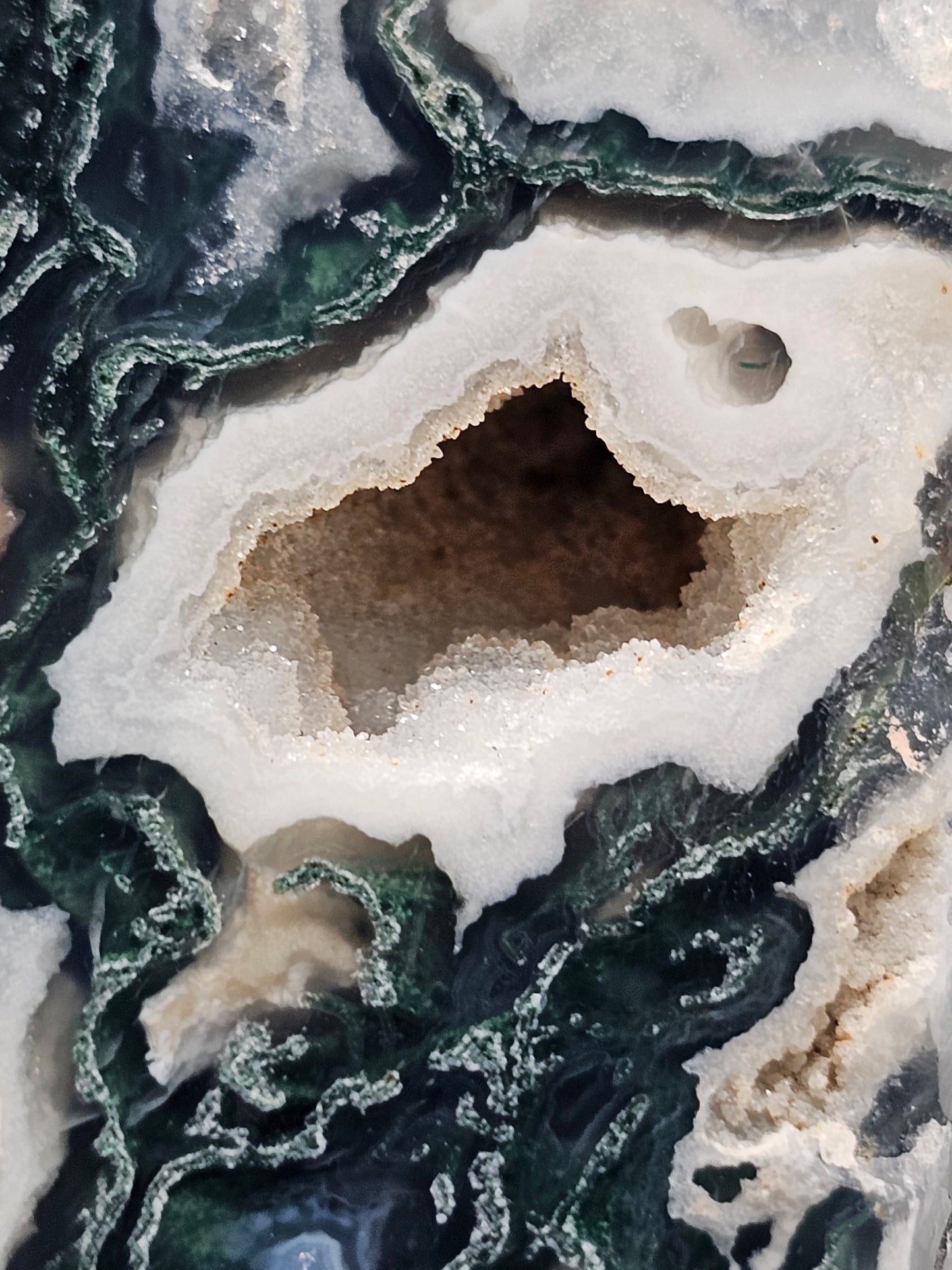 Druzy Moss Agate Wand