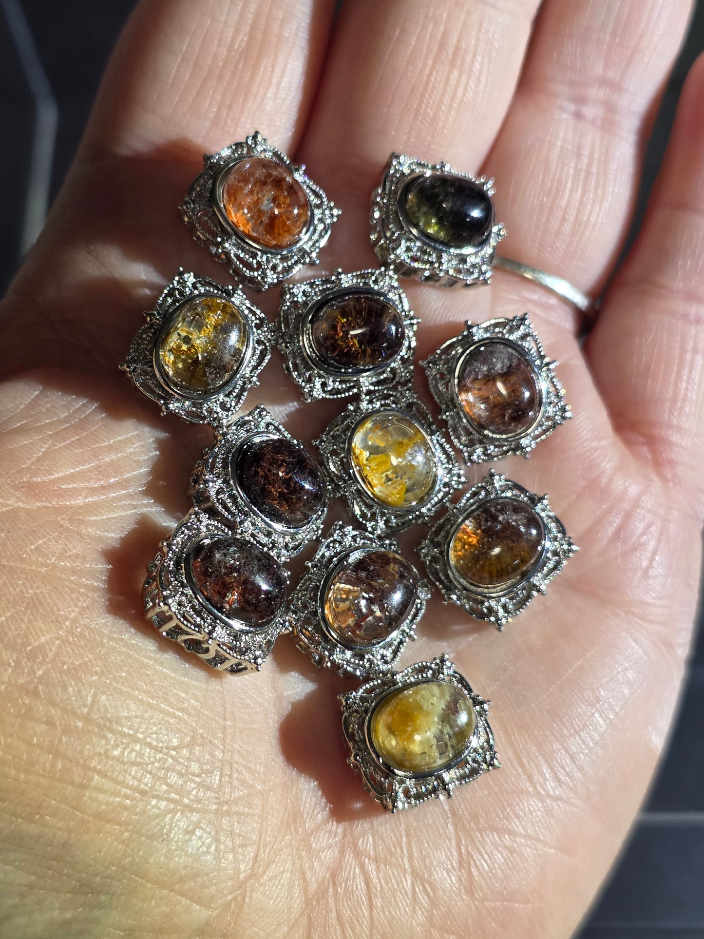 Natural Crystal Metal Charms for Jewelry Making