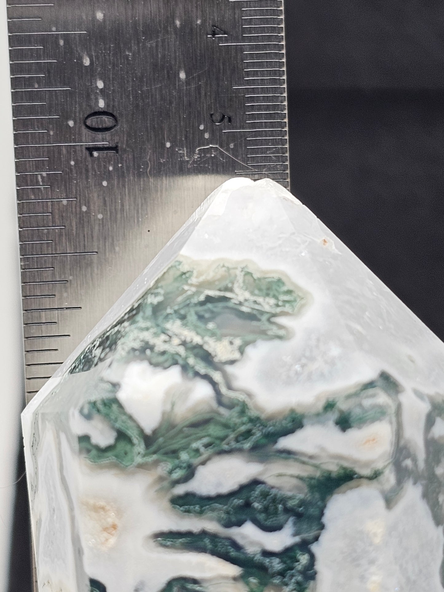 Druzy Moss Agate Wand