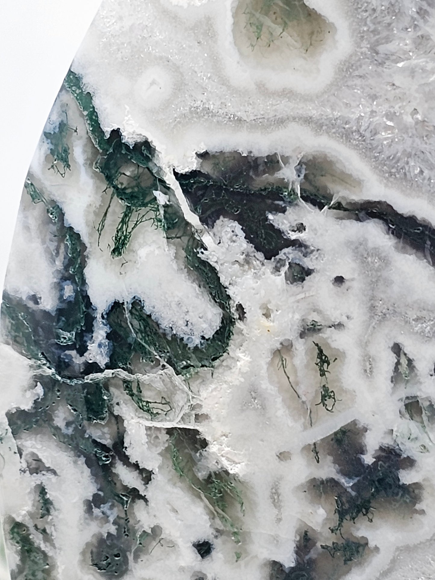 Moss Agate Druzy Teardrop