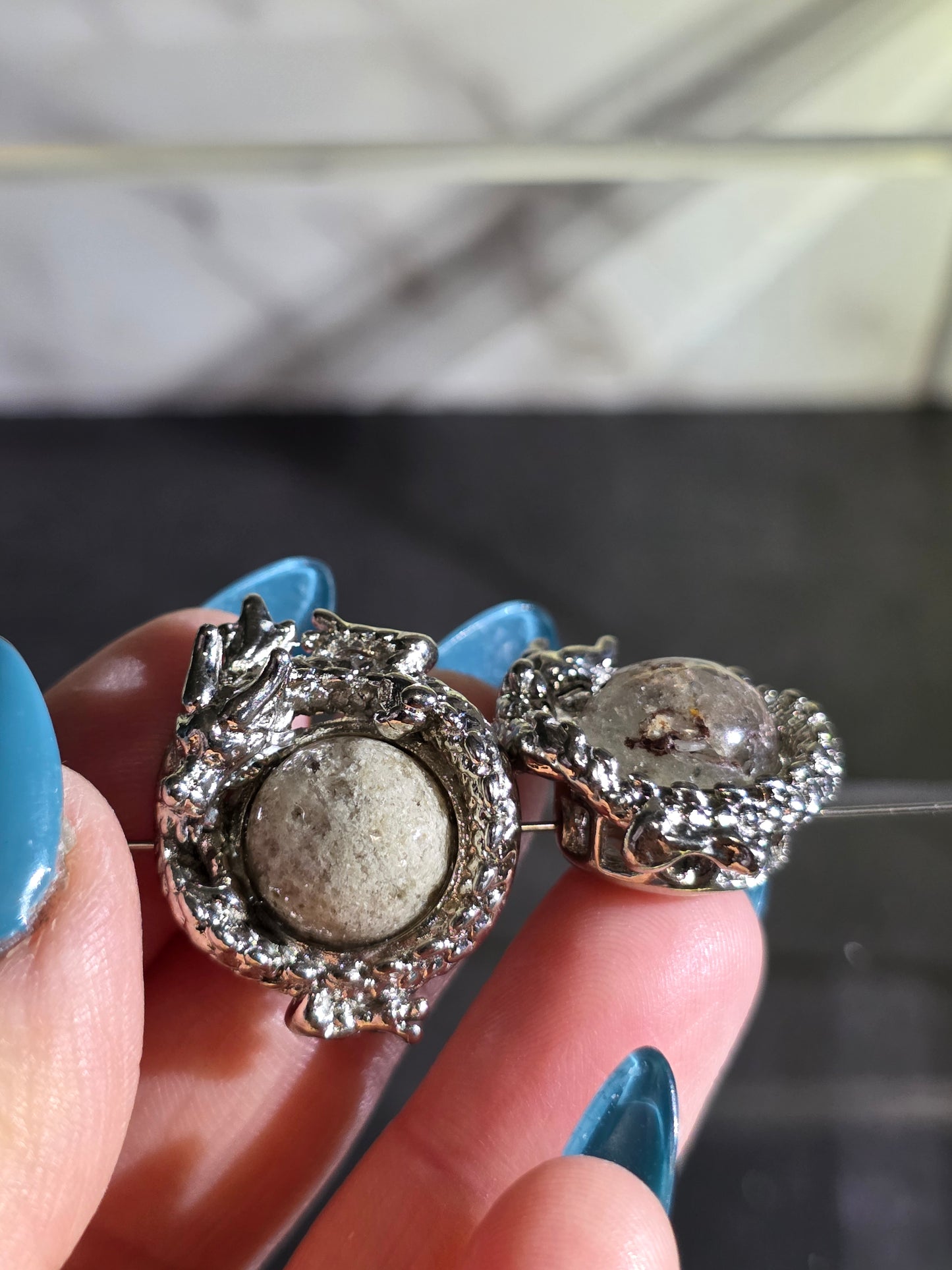 Natural Crystal Metal Charms for Jewelry Making