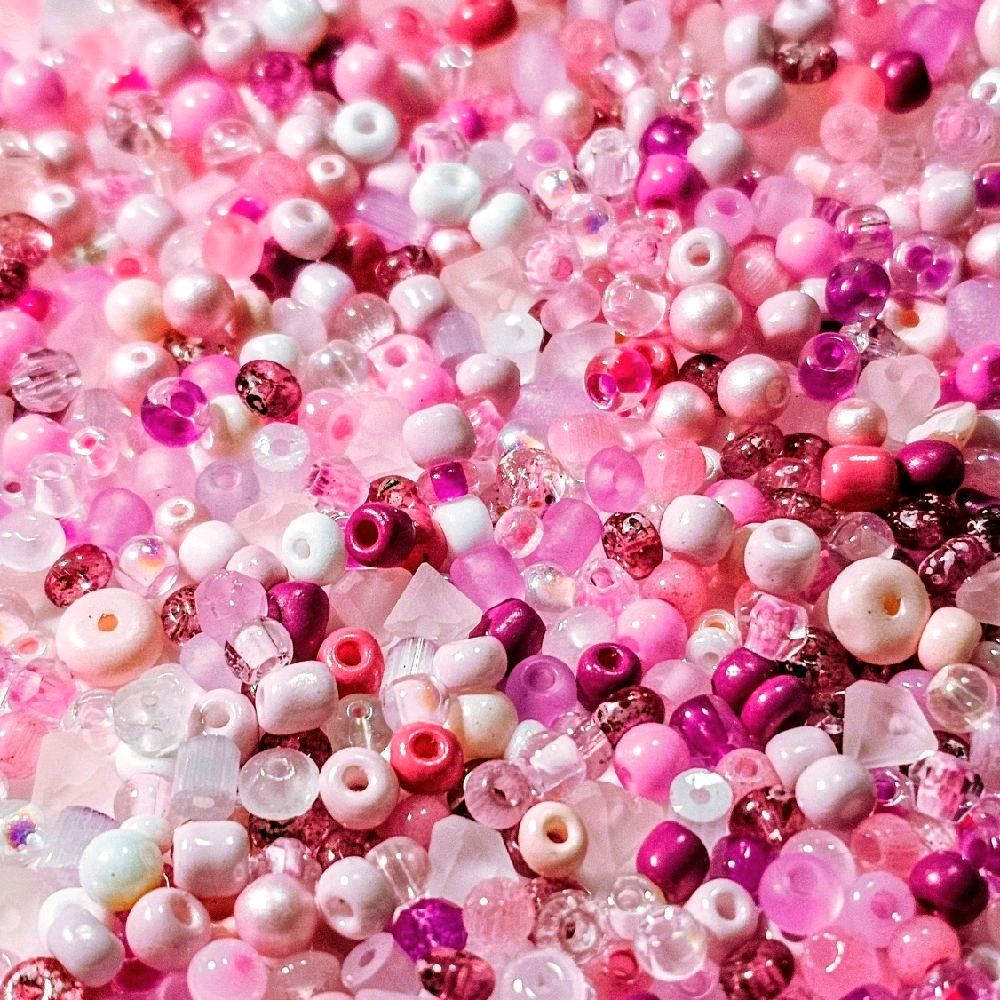 Premium Glass Seed Bead Mixes - 50g or 100g High-Quality Color-Coordinated Kit for Jewelry Making & DIY Projects, Beading, Crafting, Resealable Pouch, Versatile Sizes and Shapes