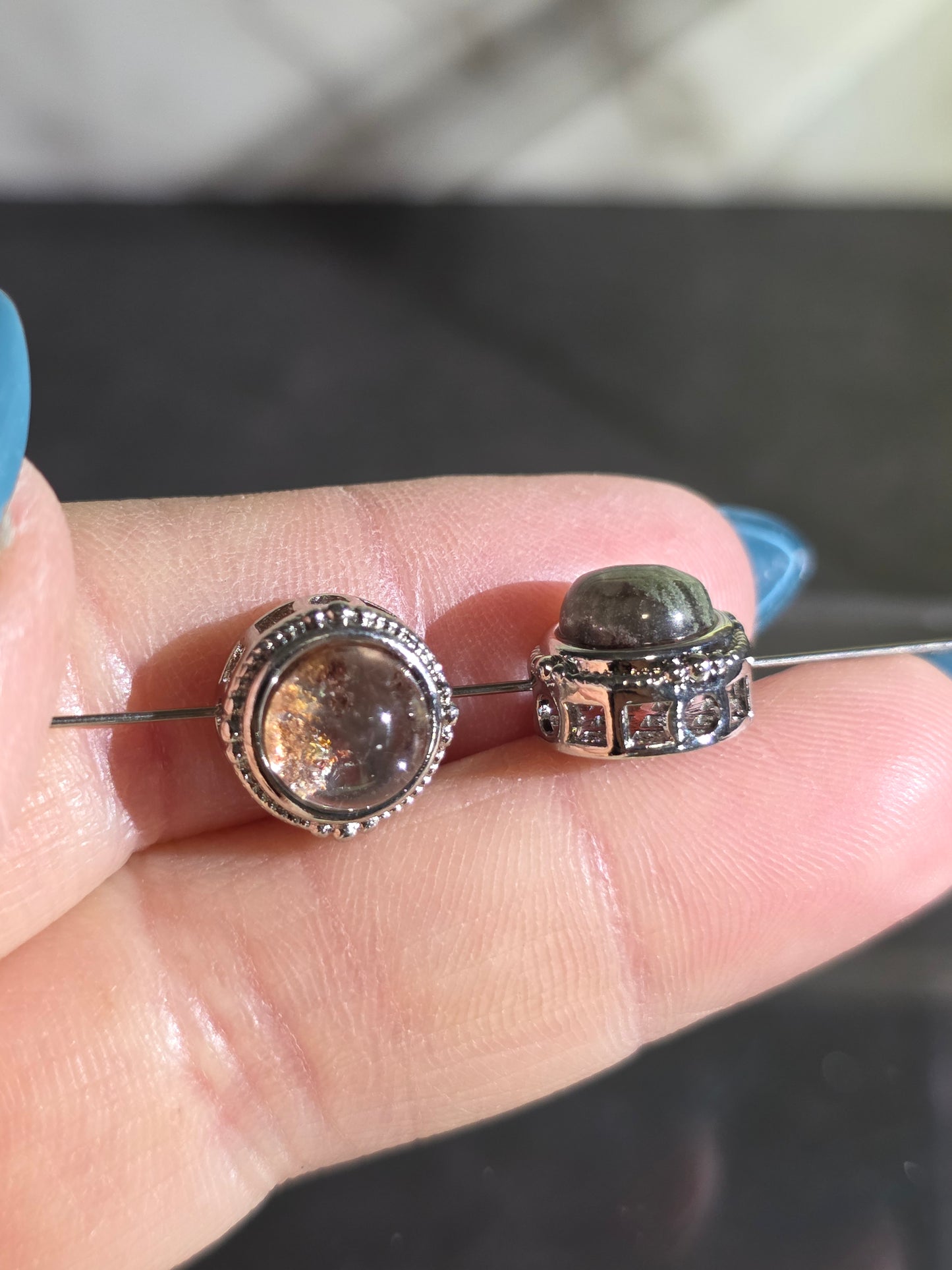 Natural Crystal Metal Charms for Jewelry Making