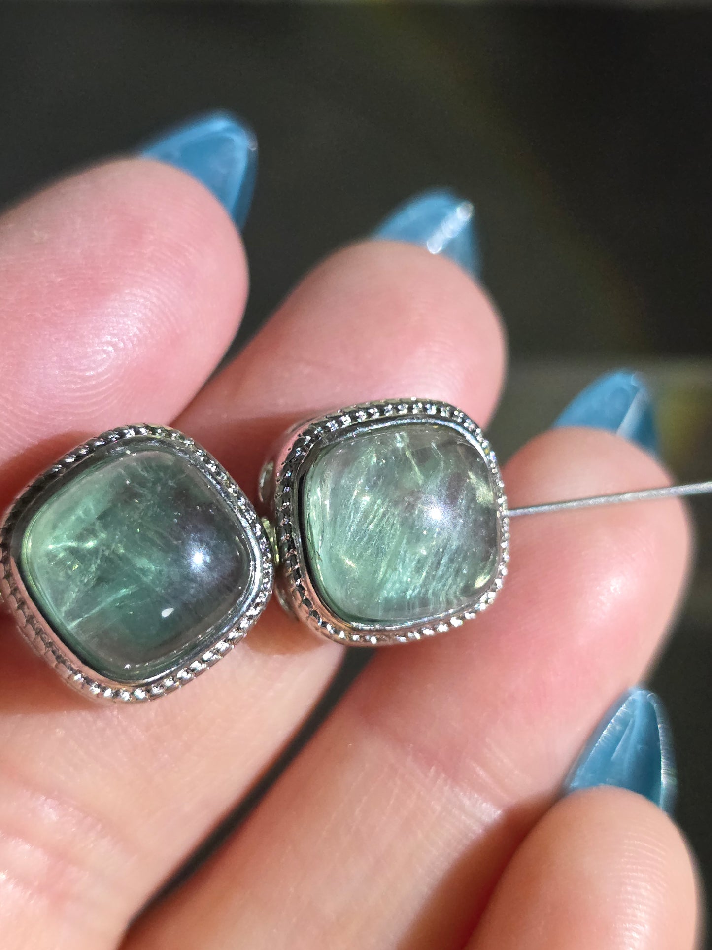 Natural Crystal Metal Charms for Jewelry Making