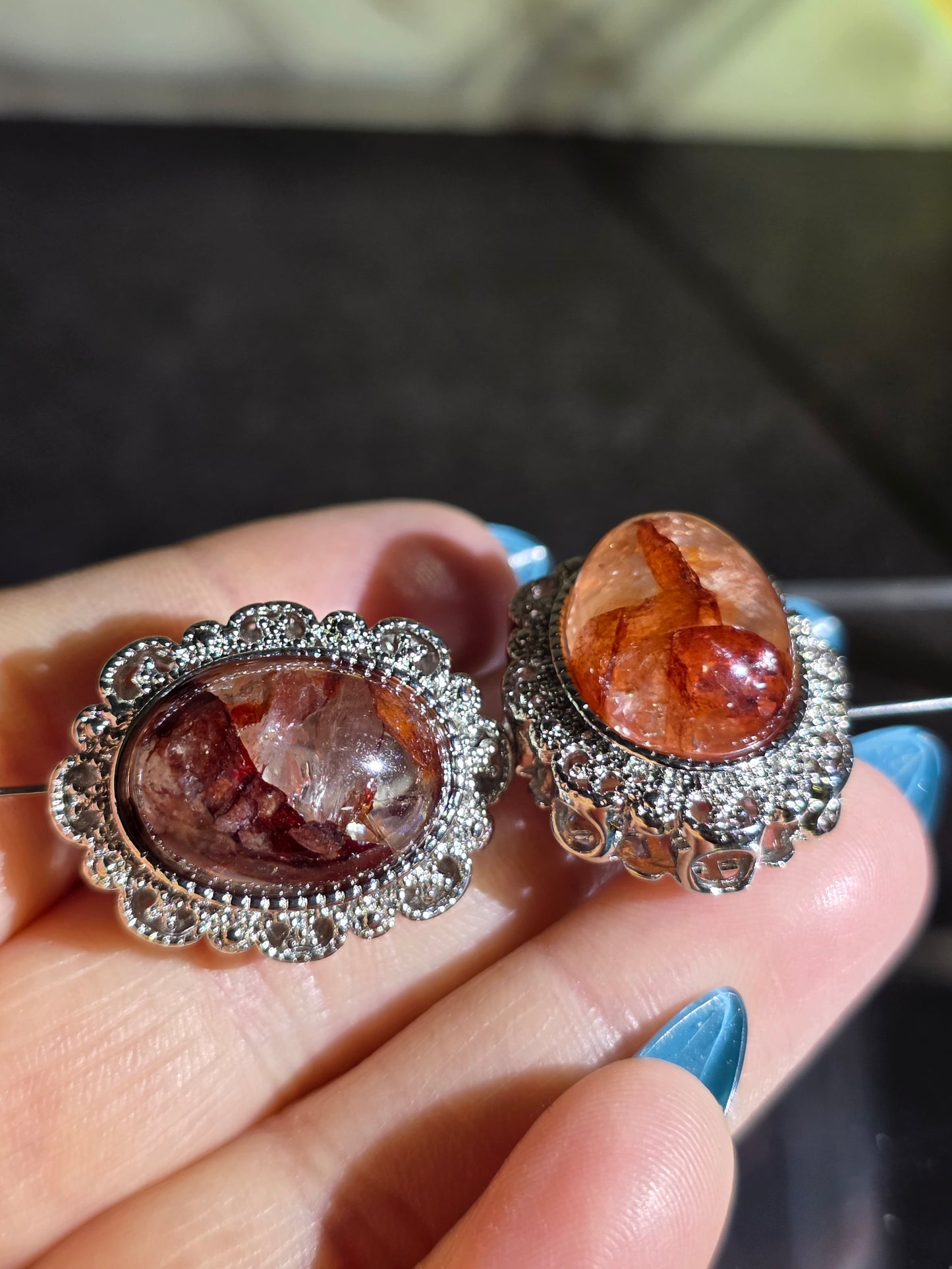 Natural Crystal Metal Charms for Jewelry Making