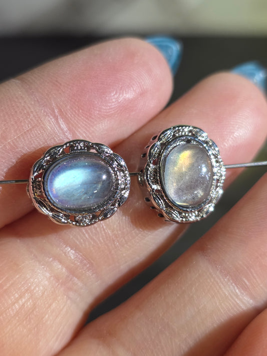 Natural Crystal Metal Charms for Jewelry Making